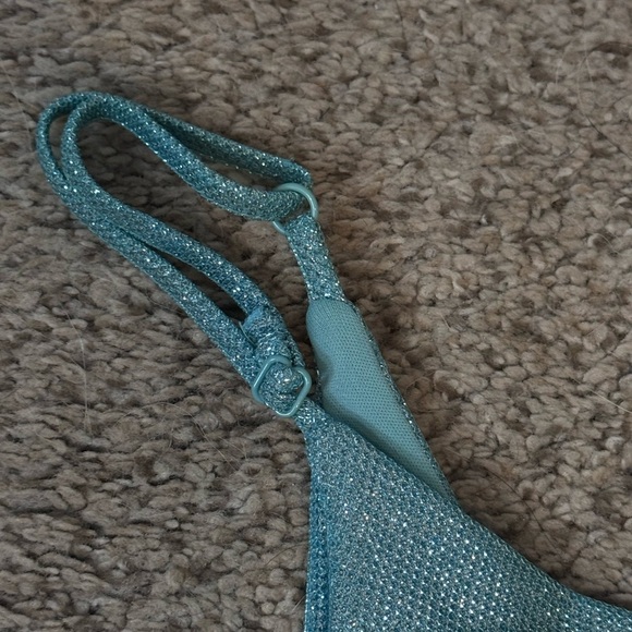 B Darlin Aqua Glitter Formal Gown | Holiday Party • Prom Winter Wedding Size 1/2 - Picture 9 of 12